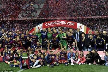 Barcelona lần thứ 28 vô địch Cúp Nhà vua Tây Ban Nha.